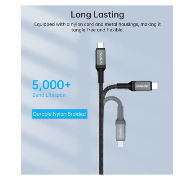 Choetech Дата кабель USB-C to USB-C 2.0m USB4 Gen 3 240W 8K Choetech (XCC-1042)