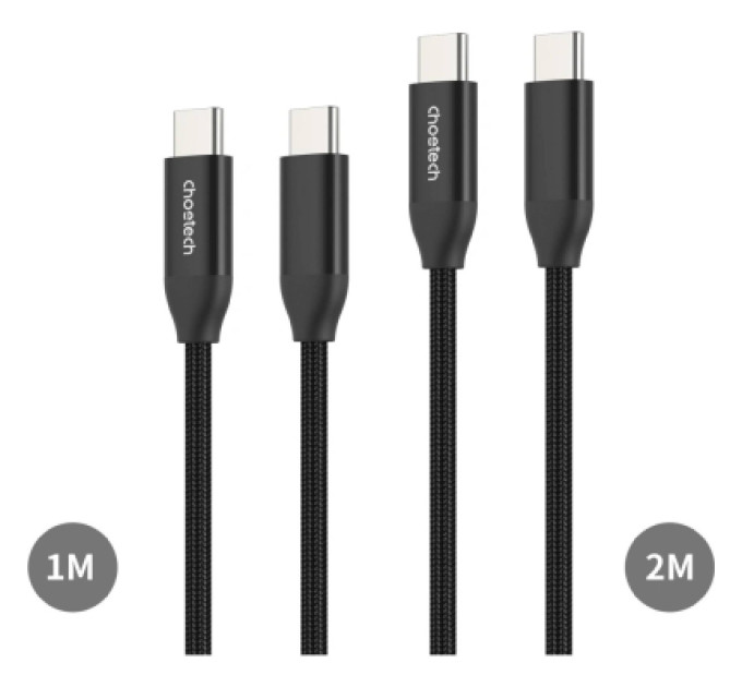 Choetech Дата кабель USB-C to USB-C 1.0m + 2.0m PD3.1 240W 2pcs Choetech (XCC-1060)