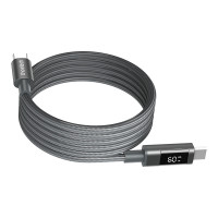 Дата кабель USB-C to USB-C 1.2m PD60W magnetic digital display nylon gray Choetech (XCC-1067-GY)