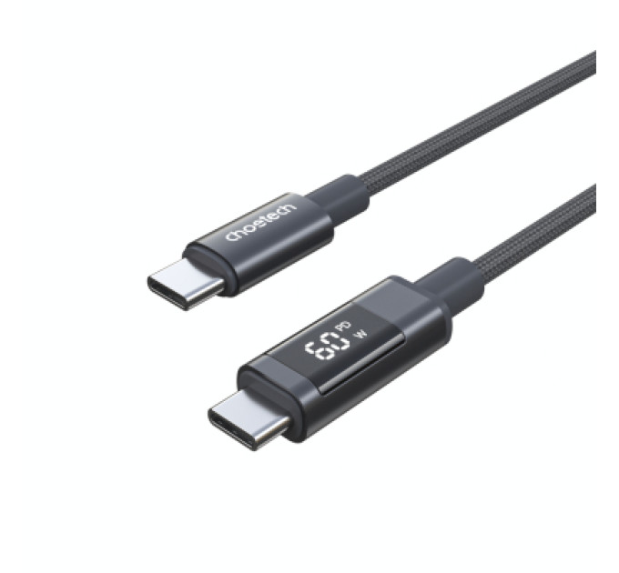Choetech Дата кабель USB-C to USB-C 1.2m PD60W digital display nylon gray Choetech (XCC-1068-GY)