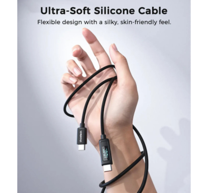 Choetech Дата кабель USB-C to USB-C 1.8m PD100W digital display silicone Choetech (XCC-1063)