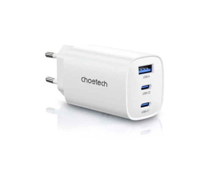 Choetech Зарядний пристрій Choetech 2xUSB-C + 1xUSB PD65W GaN (PD9006)