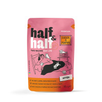 Вологий корм для кішок Half&Half для кошенят з куркою та гарбузом в соусі 85 г (4820261921946)