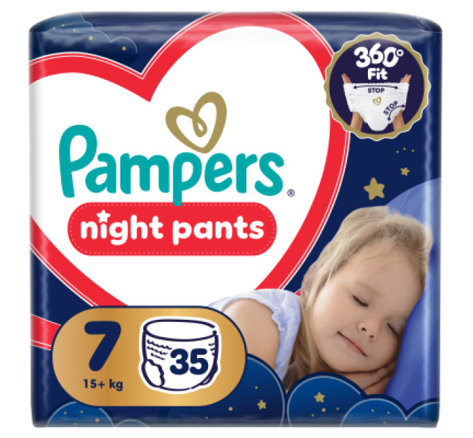 Pampers Підгузки Pampers Night Pants Розмір 7 (15+ кг) 35 шт (8006530320573)