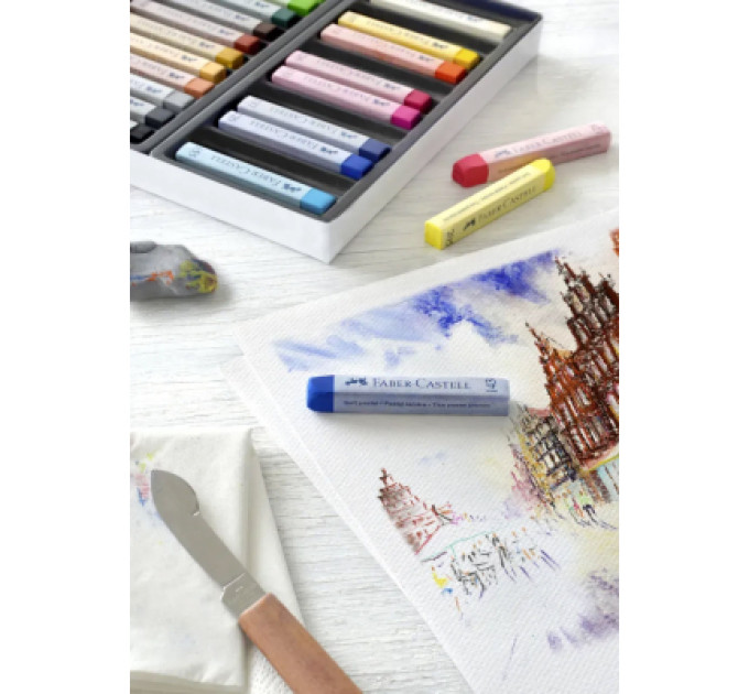 Faber-Castell Пастель Faber-Castell Soft Pastels, м'яких, довжина крейди 70 мм, 24 кольори, 128324 (16794)