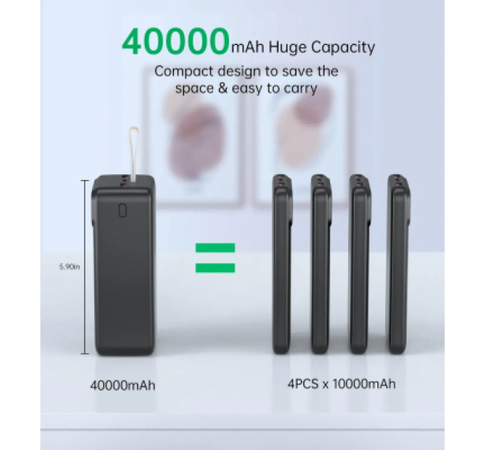 Choetech Батарея універсальна Choetech 40000mAh, PD/22.5W, QC, AFC (B731)
