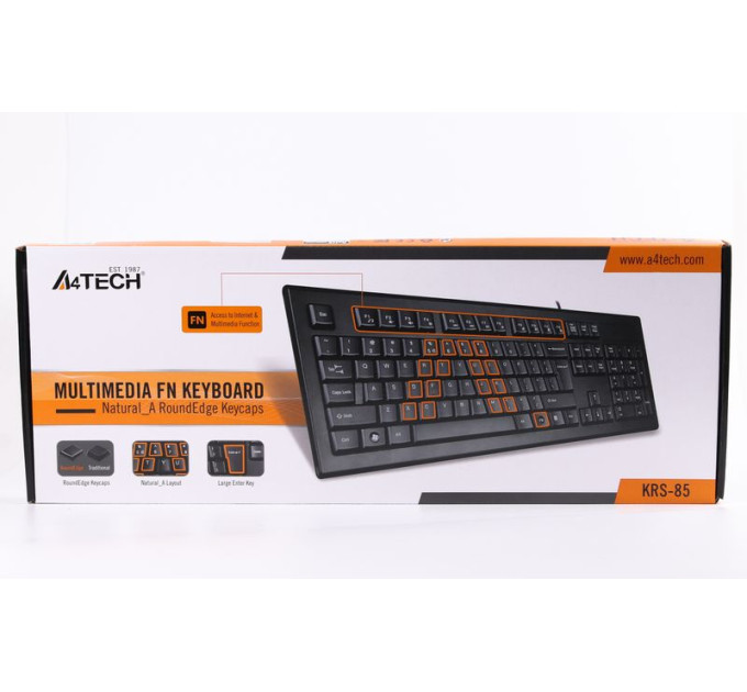 A4Tech Клавіатура A4-Tech KRS-85 USB, чорна