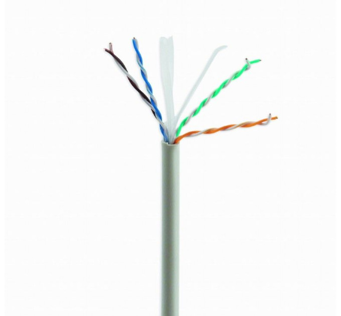Cablexpert Звита пара,Cablexpert UPC-6004SE-SOL, CAT6, одножильна, алюміній під міддю (CCA з AWG24), неекранована, 305 м