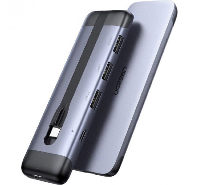 Концентратор Ugreen USB3.0 Type-C to HDMI/USB 3.0x3/HDMI/Type-c PD CM285 (70408)