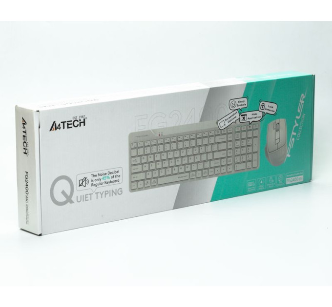 A4Tech A4Tech Fstyler FG2400 Air (Beige), комплект бездротовий клавіатура з мишою, колір бежевий