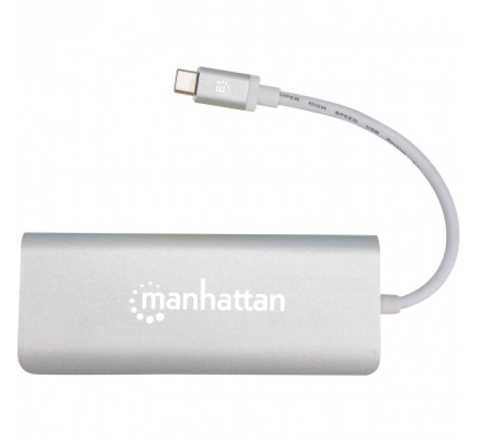 Концентратор Intracom USB3.1 Type-C to HDMI/USB 3.0x2/RJ45/SD/PD 60W Hub 7-in-1 Manhattan (152075)