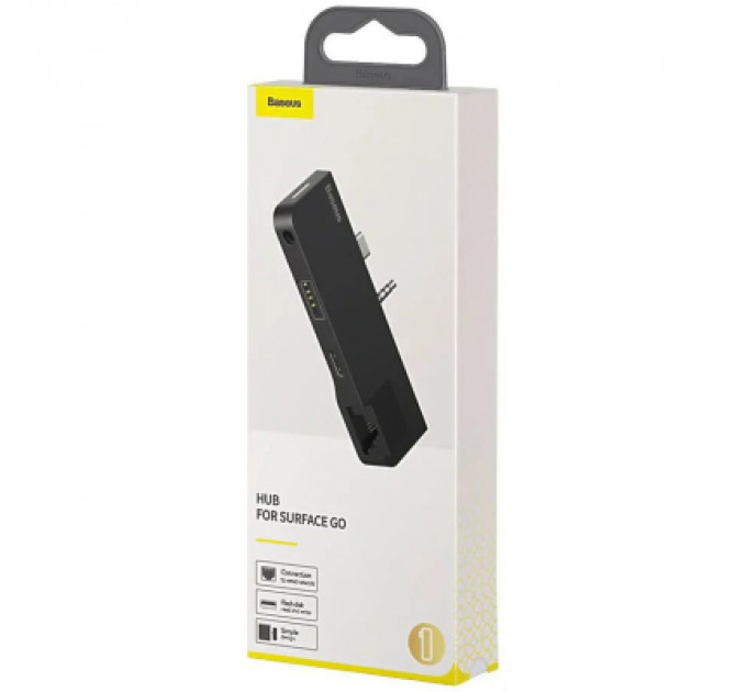 Концентратор Baseus USB3.1 Type-C+3.5mm toUSB 3.0/RJ45/Type-C/3.5mm forSurfaceGo (CAHUB-FG01)