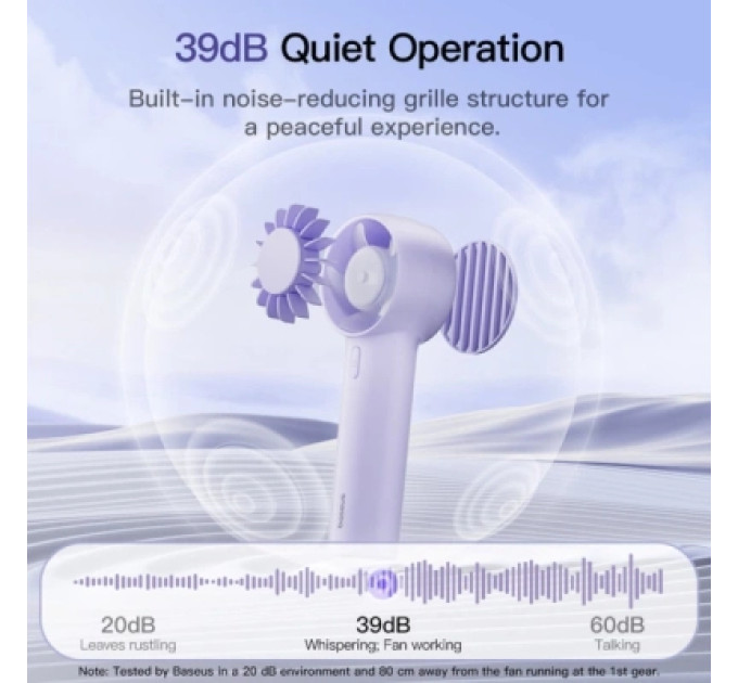 Xiaomi Вентилятор Xiaomi Baseus GoTrip-DT1 Nebula Purple (BASEUS-DT1)