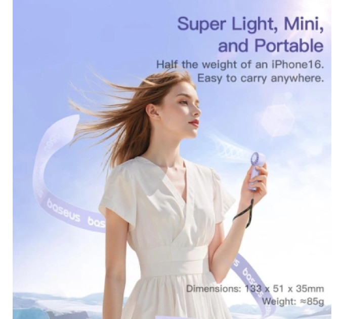 Xiaomi Вентилятор Xiaomi Baseus GoTrip-DT1 Nebula Purple (BASEUS-DT1)