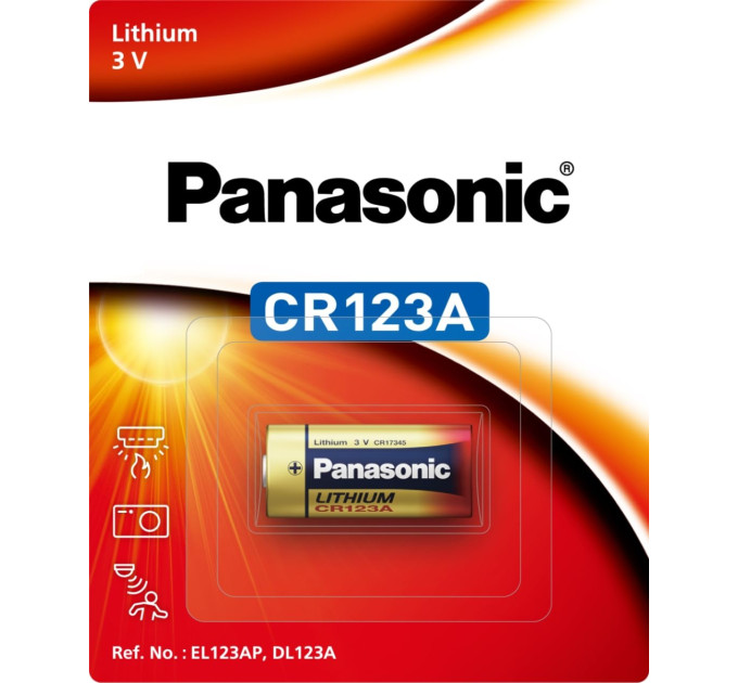 Panasonic Батарейка Panasonic літієва CR123 блістер, 1 шт.