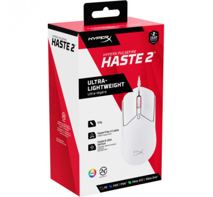 Мишка HyperX Pulsefire Haste 2 USB White (6N0A8AA)