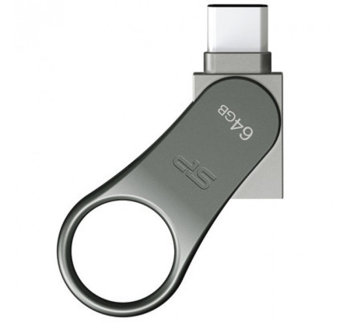 USB флеш накопичувач Silicon Power 128 GB DriveMobile C80 USB 3.1 + Type-C Silver (SP128GBUC3C80V1S)