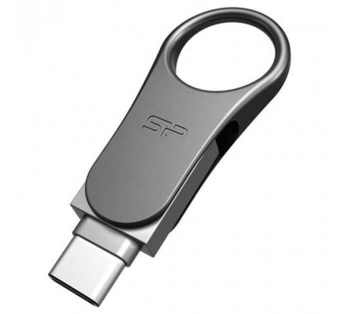 USB флеш накопичувач Silicon Power 128 GB DriveMobile C80 USB 3.1 + Type-C Silver (SP128GBUC3C80V1S)
