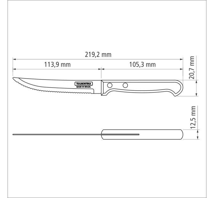 Tramontina Ніж для стейка Tramontina Polywood, 127 мм
