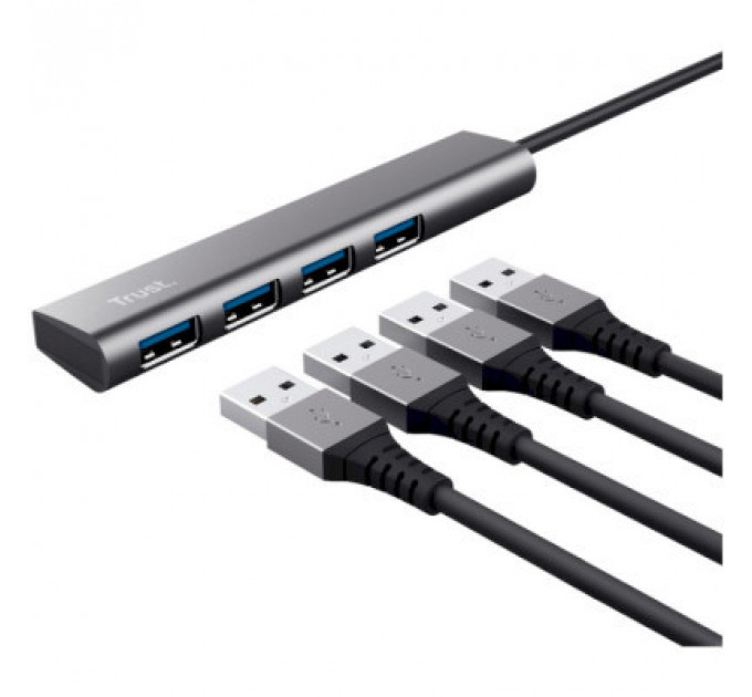 Концентратор Halyx 4-Port USB-A 3.2 Grey Trust (24947_TRUST)