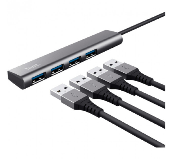 Концентратор Halyx Type-C to 4-Port USB-A 3.2 Grey Trust (24948_TRUST)