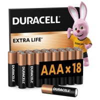 Лужні батарейки Duracell AAA, 18 шт.