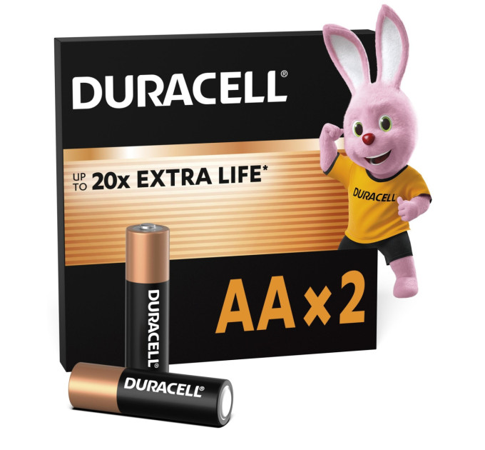 Duracell Лужні батарейки Duracell AA, 2 шт.
