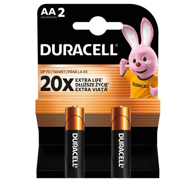 Duracell Лужні батарейки Duracell AA, 2 шт.