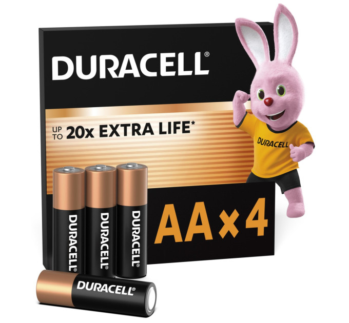 Duracell Лужні батарейки Duracell AA, 4 шт.