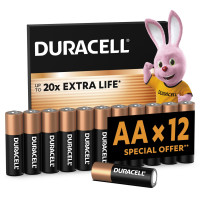 Лужні батарейки Duracell AA, 12 шт.