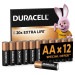 Duracell Лужні батарейки Duracell AA, 12 шт.