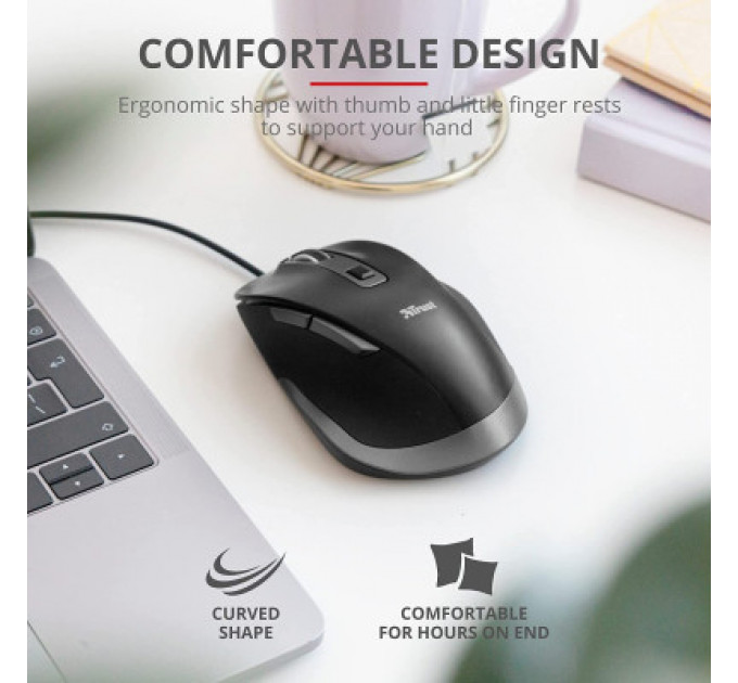 Мишка Trust Fyda Comfortable ECO USB Black-GREY (24728)