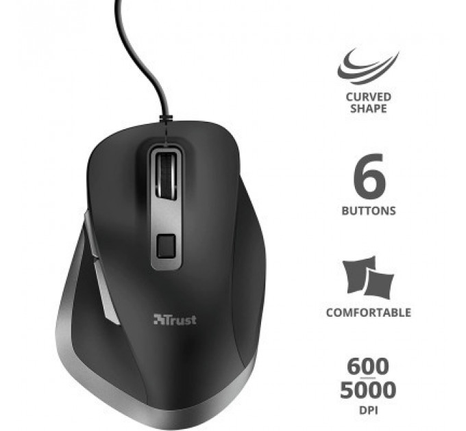 Мишка Trust Fyda Comfortable ECO USB Black-GREY (24728)