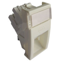 Розеткова вставка Molex MM22.5x45mm AM/Shuttered/1xRJ45/DG+/568B UTP/PC5e White