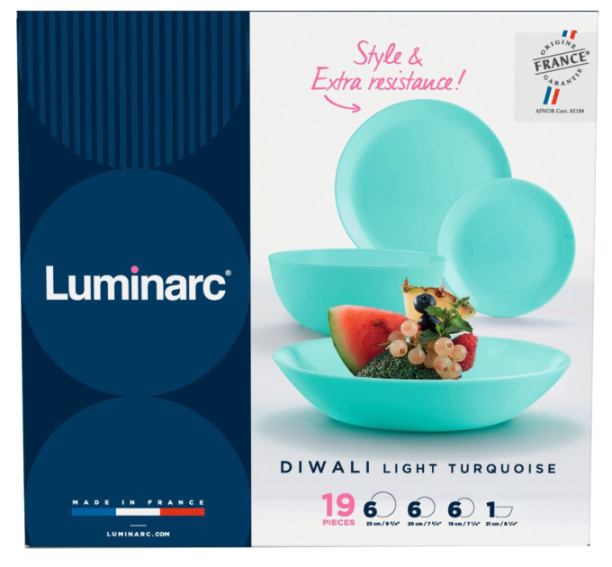 Luminarc Сервіз LUMINARC DIWALI LIGHT TURQUOISE, 19 предметів