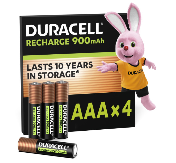 Duracell Акумулятори Duracell Rechargeable AAА 900 mAh, 4 шт.