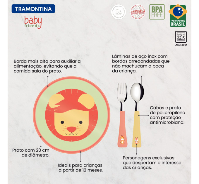 Tramontina Дитячий набір Tramontina Baby Friends, 3 предмети