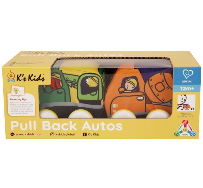 K’S KIDS Іграшка Ks Kids Машинки Pull-back (бетономішалка та евакуатор)
