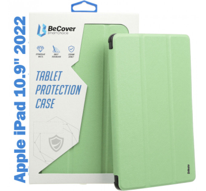 Чохол до планшета BeCover Tri Fold Soft TPU mount Apple Pencil Apple iPad 10.9" 2022 Light Green (708465)