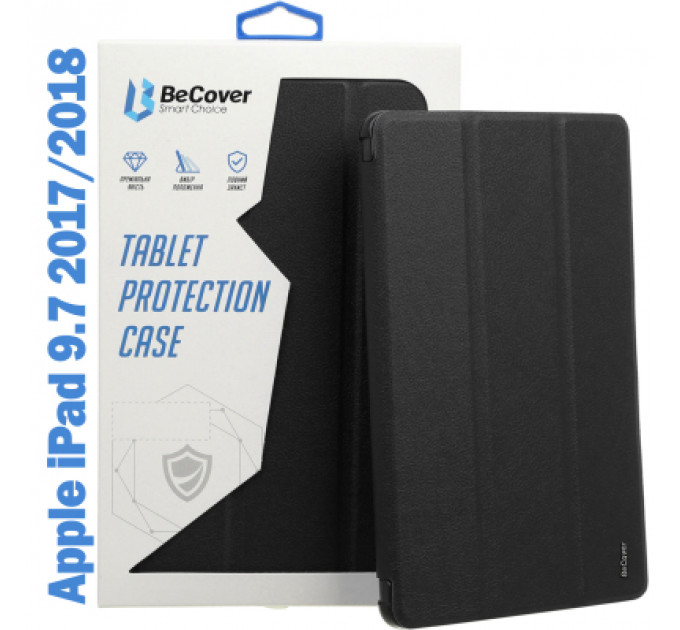 Чохол до планшета BeCover Tri Fold Soft TPU mount Apple Pencil Apple iPad 9.7 2017/2018 A1822/A1823/A1893/A1954 Black (708453)
