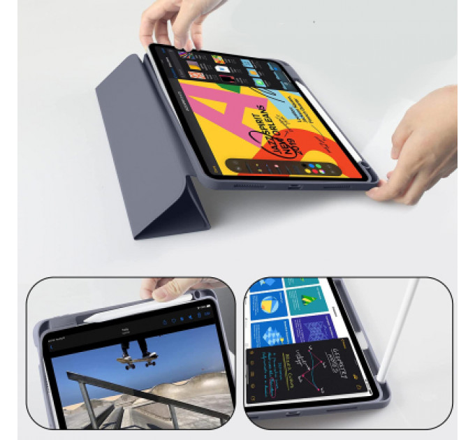 Чохол до планшета BeCover Tri Fold Soft TPU mount Apple Pencil Apple iPad Air 5 (2022) 10.9" Purple (708455)