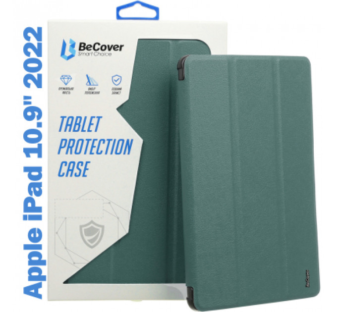 Чохол до планшета BeCover Tri Fold Soft TPU Silicone Apple iPad 10.9" 2022 Dark Green (708519)