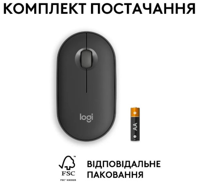 Logitech Миша Logitech Pebble Mouse 2 M350s Tonal Graphite (910-007015)