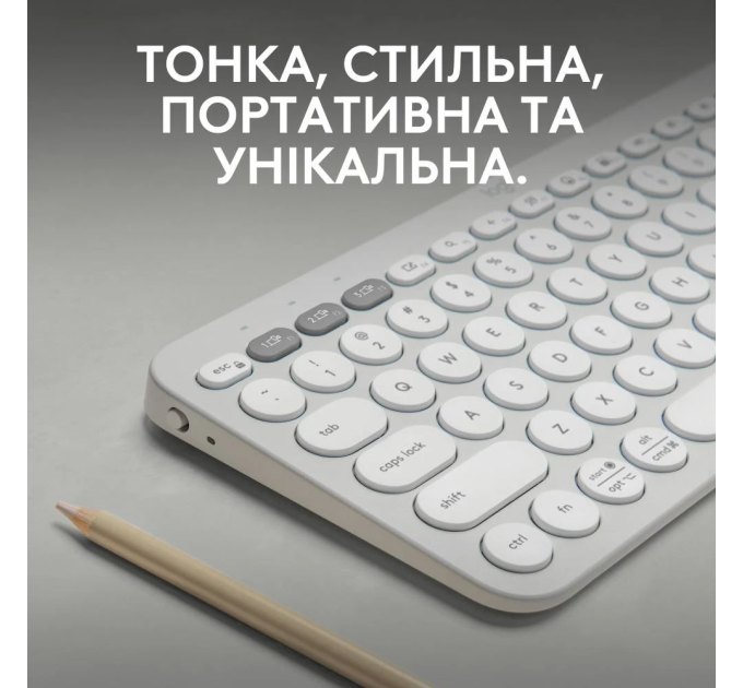 Logitech Клавіатура Logitech K380s Pebble Keys 2 Tonal White
