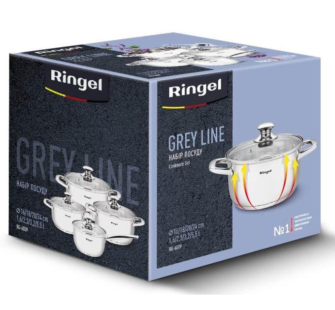 Ringel Набір посуду Ringel Grey line, 8 предметів
