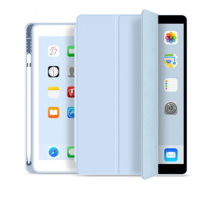 Чохол до планшета BeCover Tri Fold Soft TPU mount Apple Pencil Apple iPad 10.2 2019/2020/2021 Light Blue (706747)