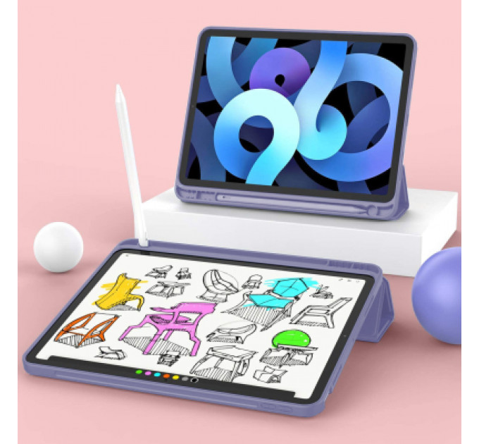 Чохол до планшета BeCover Tri Fold Soft TPU mount Apple Pencil Apple iPad Air 4 10.9 2020/2022 Purple (706751)
