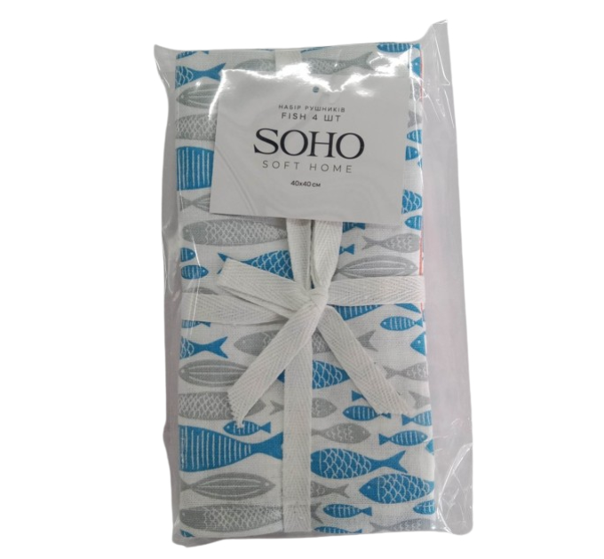 SOHO Набір рушників Soho 40x40см Fish 4 шт