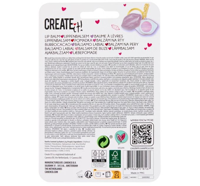Create it! Бальзам для губ брелок Create IT! LOVE