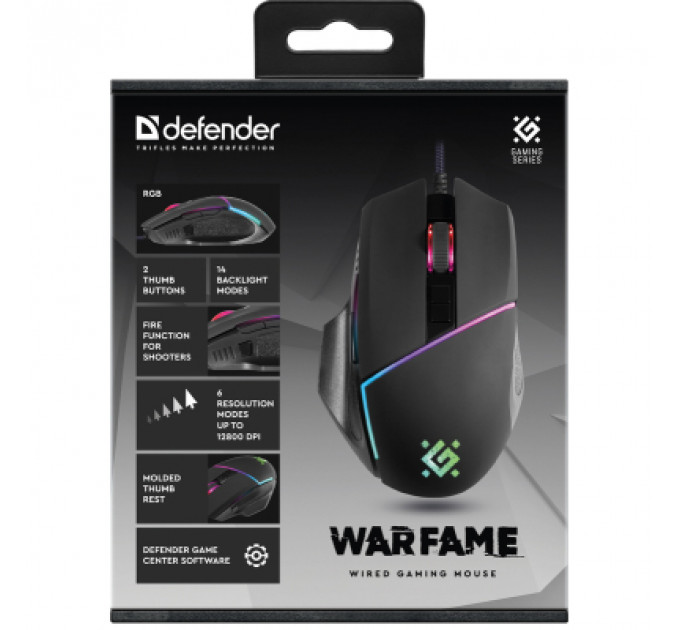 Мишка Defender Warfame GM-880L USB Black (52880)